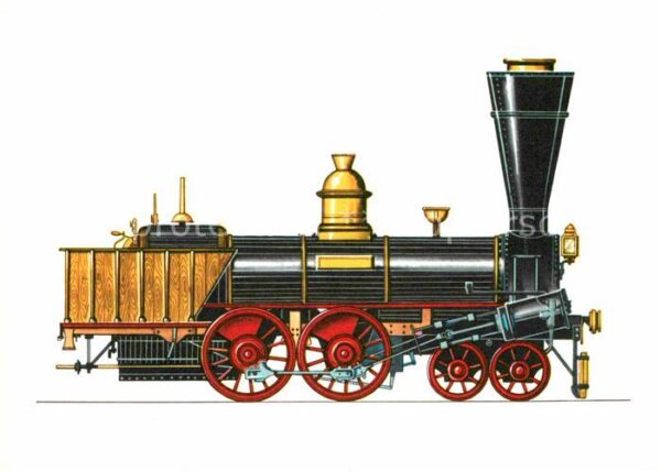 Lokomotive Admont 1844/50 Zeichnung Swoboda