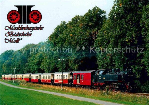 Lokomotive Bäderbahn Molli Lindenallee Heiligendam