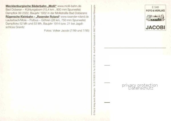 Lokomotive Schmalspurbahn Ostsee Molli Rasender Ro – Bild 2