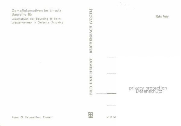 Lokomotive Dampflokomotiven Baureihe 86 Wassernehm – Bild 2