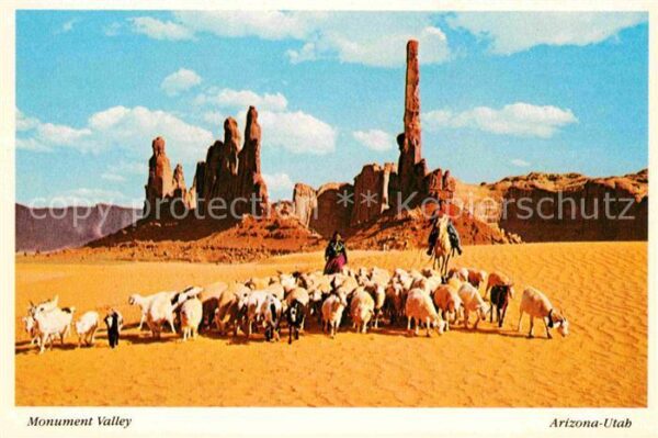 Indianer Native American Navajo Women Sheep Monument Valley Ariz