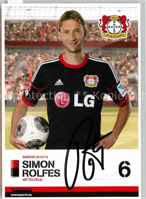 Fussball Bayer 04 Leverkusen Simon Rolfes Autogr