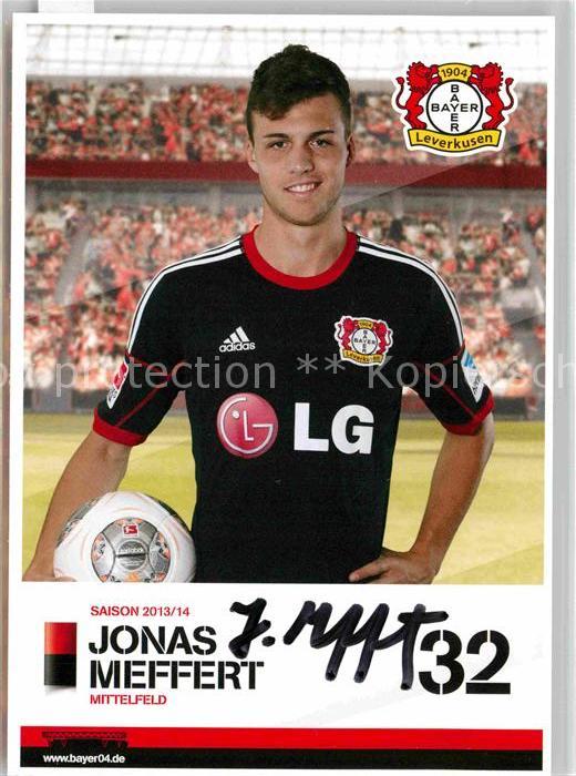 Fussball Bayer 04 Leverkusen Jonas Meffert Autog
