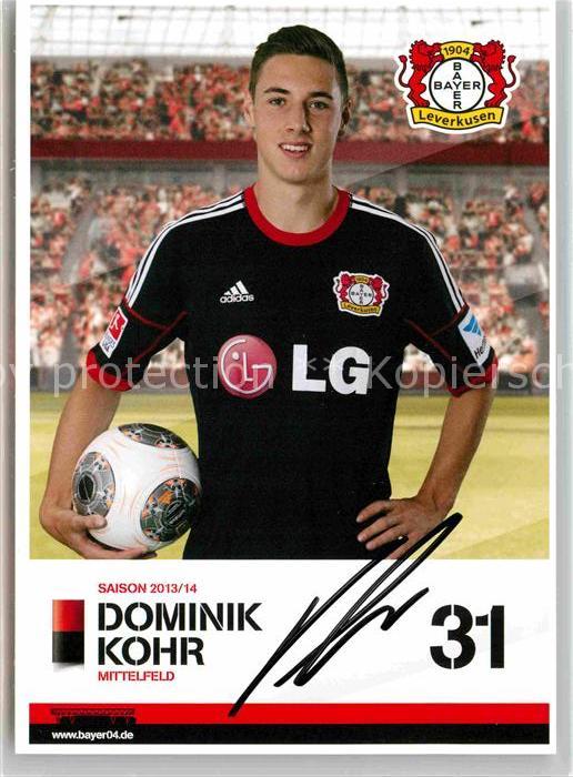 Fussball Bayer 04 Leverkusen Dominik Kohr Autogr