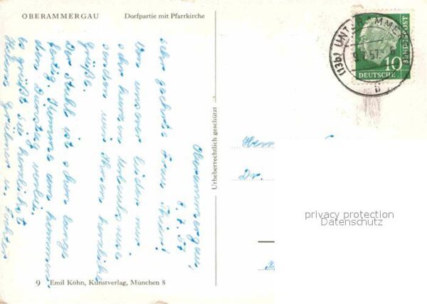 Oberammergau Dorfpartie mit Pfarrkirche – Bild 2