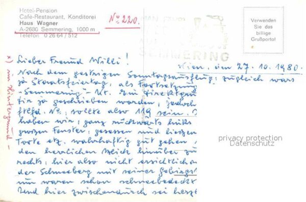 Semmering Niederoesterreich Hotel Pension Cafe Restaurant Haus Wagn – Bild 2