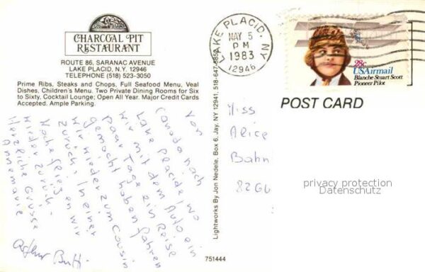 Lake Placid New York Charcoal Pit Restaurant – Bild 2