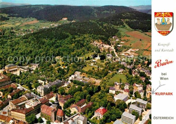 Baden Wien Kurpark Fliegeraufnahme