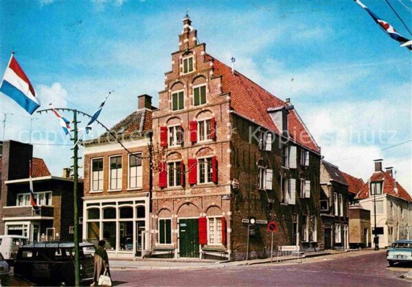 Harlingen Friesland Oude Gevel Blauwe Hand