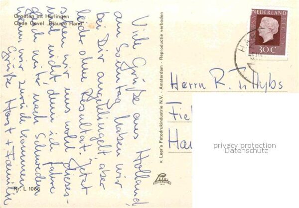 Harlingen Friesland Oude Gevel Blauwe Hand – Bild 2