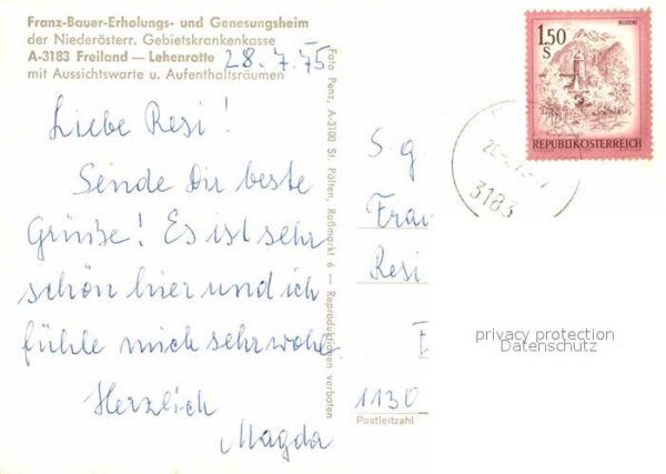 Lehenrotte Tuernitz Franz Bauer Erholungs und Genesungsheim – Bild 2