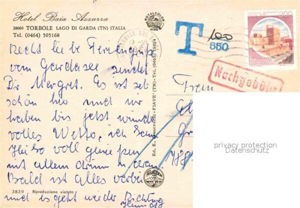 Torbole Lago di Garda Hotel Baia Azzura Strand Liegewiese – Bild 2