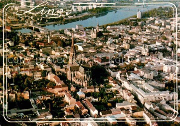 Linz Donau Fliegeraufnahme