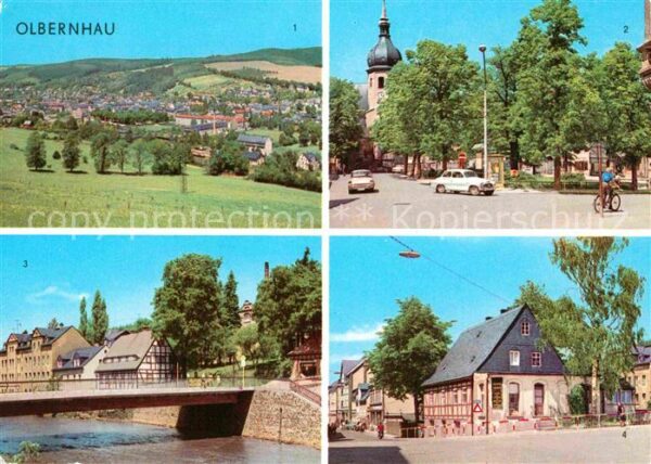 Olbernhau Erzgebirge Panorama Ernst Thälmann Platz Kegelbrüc