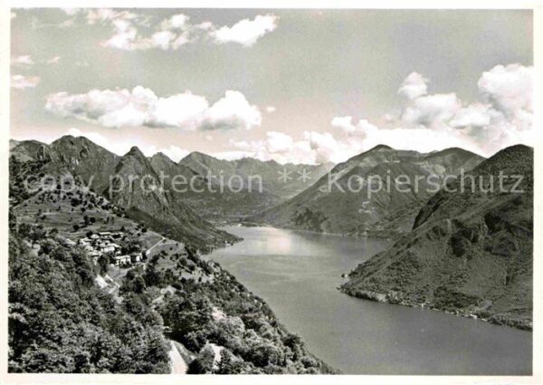 Porlezza Lago di Lugano Vista da Monte Bre Luganersee Alpenpano