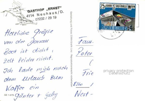 Neuhaus Donau St Martin Gasthof Pension Ernst Blick zum Schloss – Bild 2