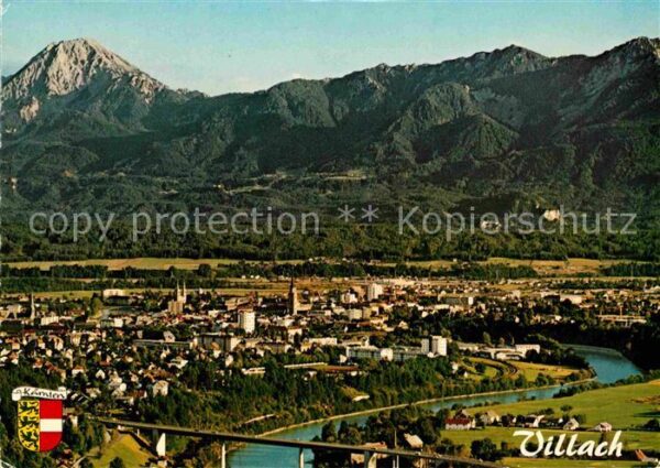 Villach Kaernten Draufluss Mittagskogel Karawanken Flieg