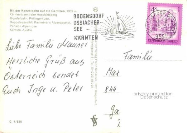 Bodensdorf Steindorf Kanzelbahn auf die Gerlitzen Alpengasth – Bild 2
