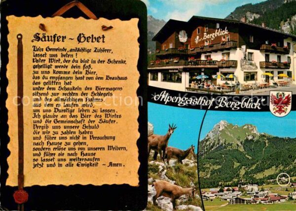 Lumberg Graen Tirol Alpengasthof Bergblick Gemsen Alpen Säu