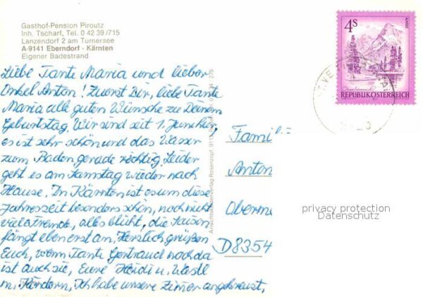 Eberndorf Gasthof Pension Piroutz am Turnersee Ba – Bild 2
