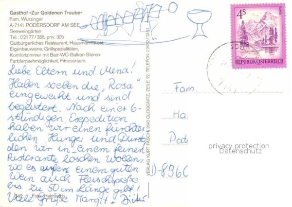 Podersdorf Neusiedler See Gasthof Zur Goldenen Traube Restaurant – Bild 2