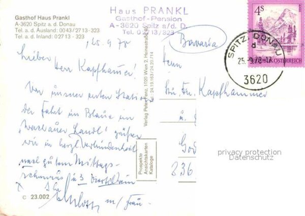 Spitz Donau Gasthof Haus Prankl Burgruine – Bild 2