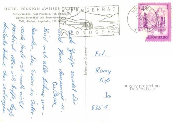 Mondsee Salzkammergut Hotel Pension Weisse Taube – Bild 2