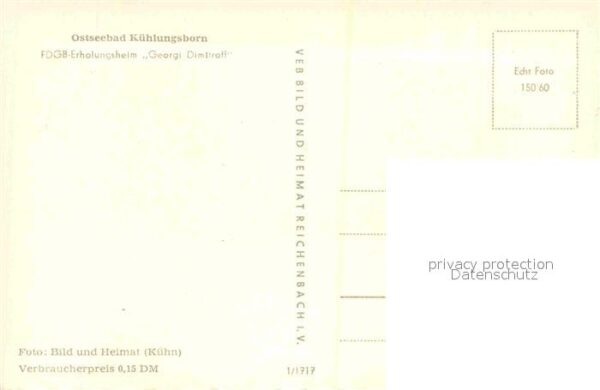 Kuehlungsborn Ostseebad FDGB Erholungsheim Georgi Dimitroff – Bild 2