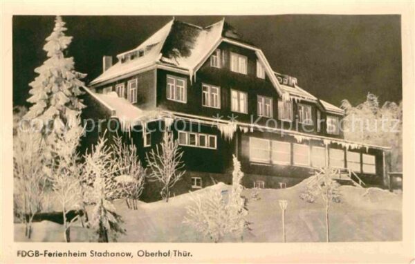 Oberhof Thueringen FDGB Ferienheim Stachanow im Winter