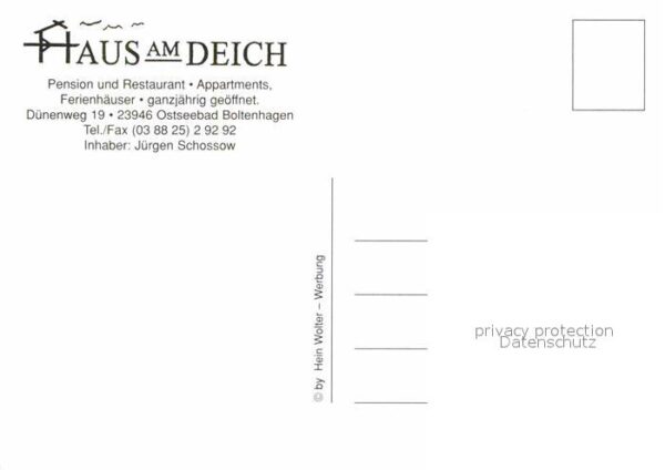 Boltenhagen Ostseebad Pension Restaurant Haus am Deich – Bild 2