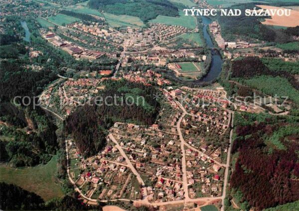 Tynec nad Sazavou Letecky pohled Fliegeraufnahme