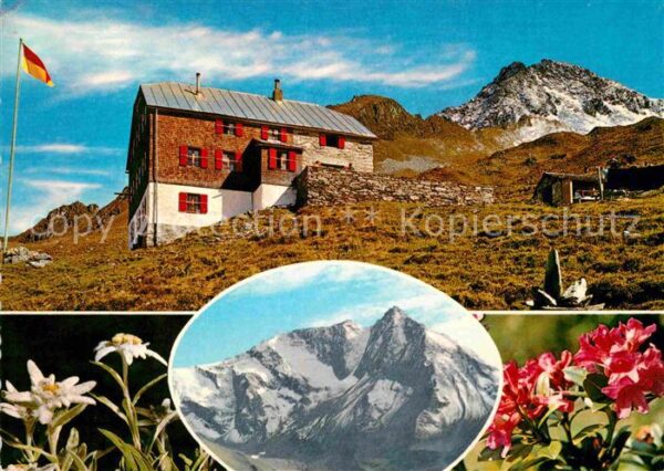 Edelhuette mit Ahornspitze Zillertaler Alpen Edelw