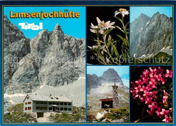 Lamsenjochhuette mit Lamsenspitze Naturschutzgebiet Karw