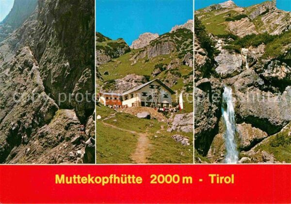 Muttekopfhuette Berghaus Lechtaler Alpen Wasserfall