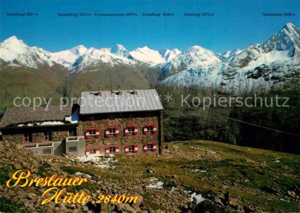 Breslauerhuette am Fusse der Wildspitze Ötztaler Alpen