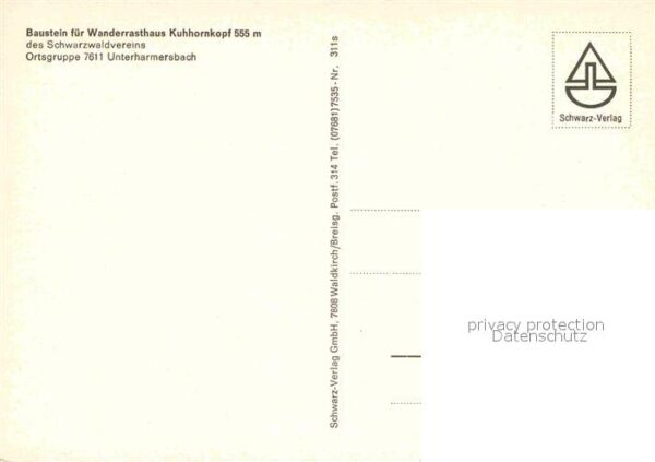 Unterharmersbach Baustein für Wanderrasthaus Kuhhornkopf – Bild 2