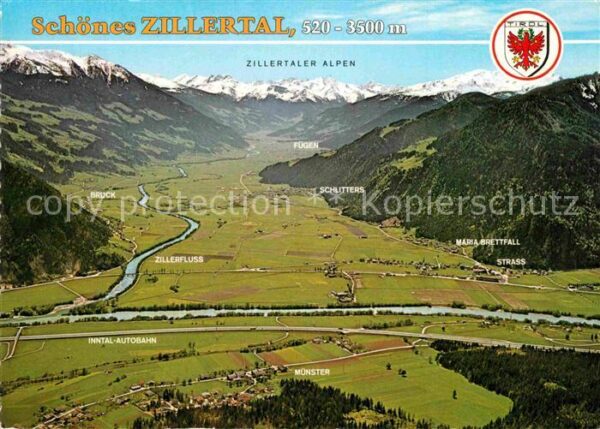 Zillertal Tirol Fliegeraufnahme Inntal Alpen