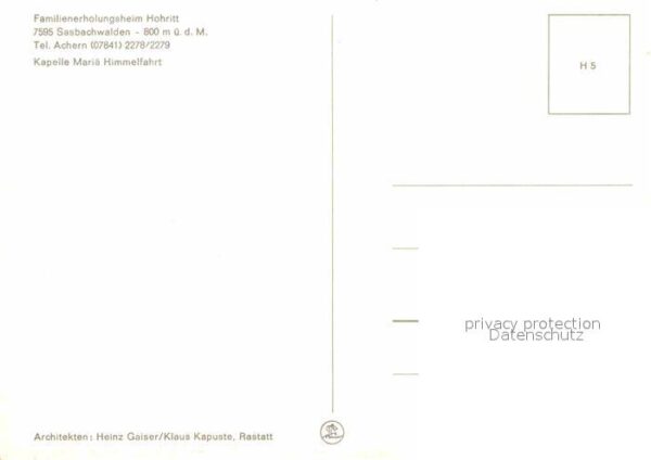Sasbachwalden Erholungsheim Hohritt und Kapelle Maria – Bild 2