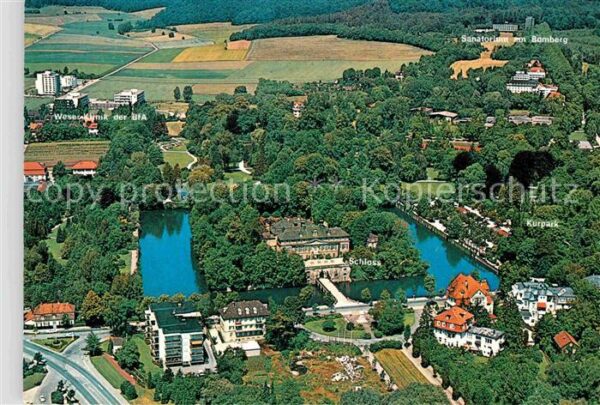 Bad Pyrmont Fliegeraufnahme mit Schloß