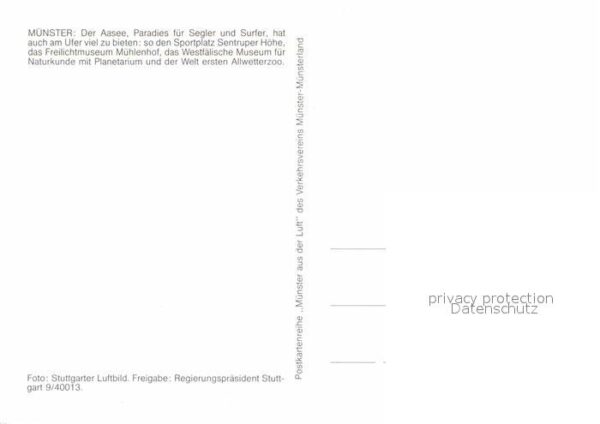 Muenster Westfalen Fliegeraufnahme mit Aasee Freilichtmuse – Bild 2