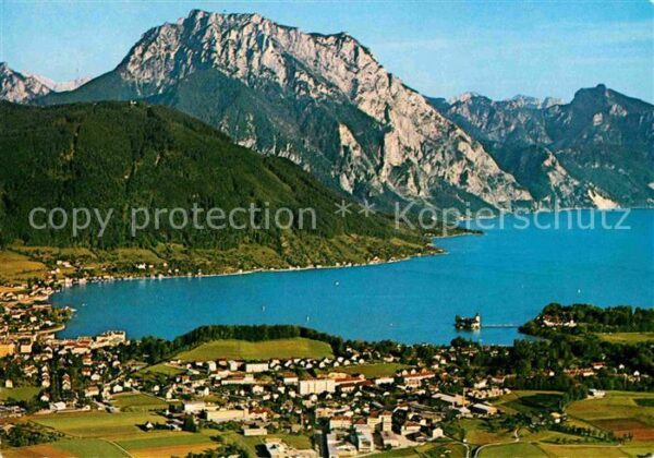 Gmunden Salzkammergut Fliegeraufnahme mit Traunsee Grünberg T