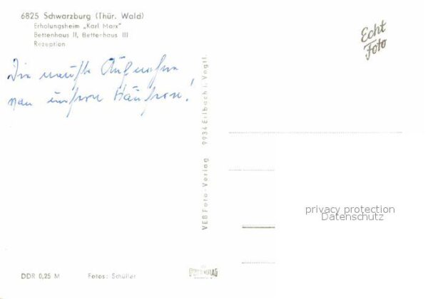 Schwarzburg Thueringer Wald Erholungsheim Karl Marx Bettenhaus Reze – Bild 2