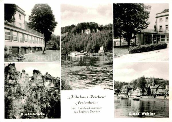 Wehlen Sachsen Fährhaus Zeichen Ferienheim Basteibrück