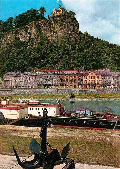 Decin Boehmen Hirtenwand Elbe Dampfer