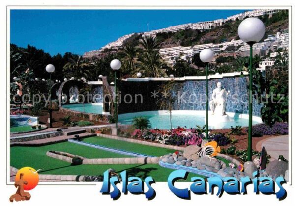 Islas Canarias Puerto Rico Brunnen Parkanlage