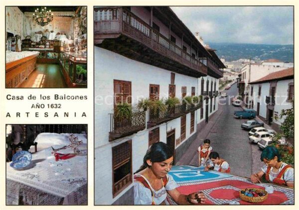 Orotava Tenerife Casa los Balcones Stickerinnen Tischdec