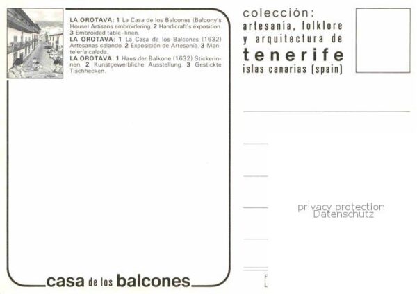 Orotava Tenerife Casa los Balcones Stickerinnen Tischdec – Bild 2
