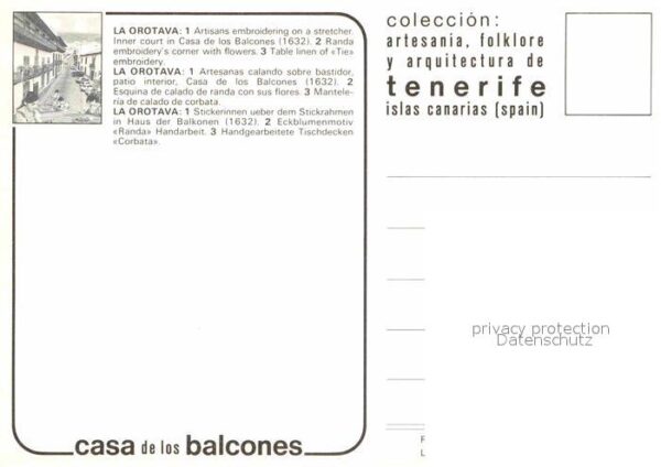 Orotava Tenerife Casa los Balcones 1632 Stickerinnen Sti – Bild 2