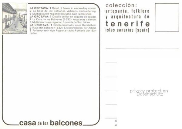 Orotava Tenerife Casa los Balcones 1632 Eckblumenmotiv S – Bild 2