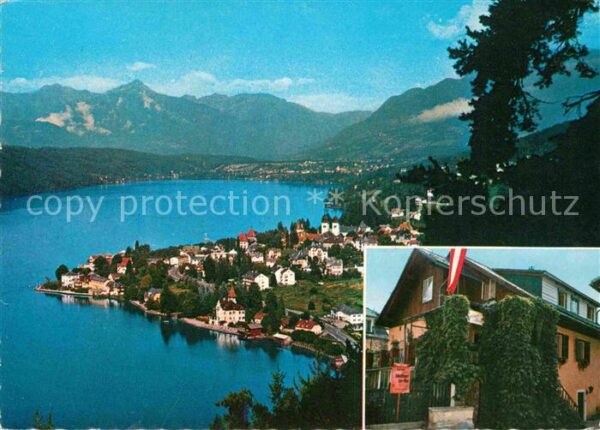 Millstatt Millstaettersee Frühstückpension Florianstöckl Luftaufn